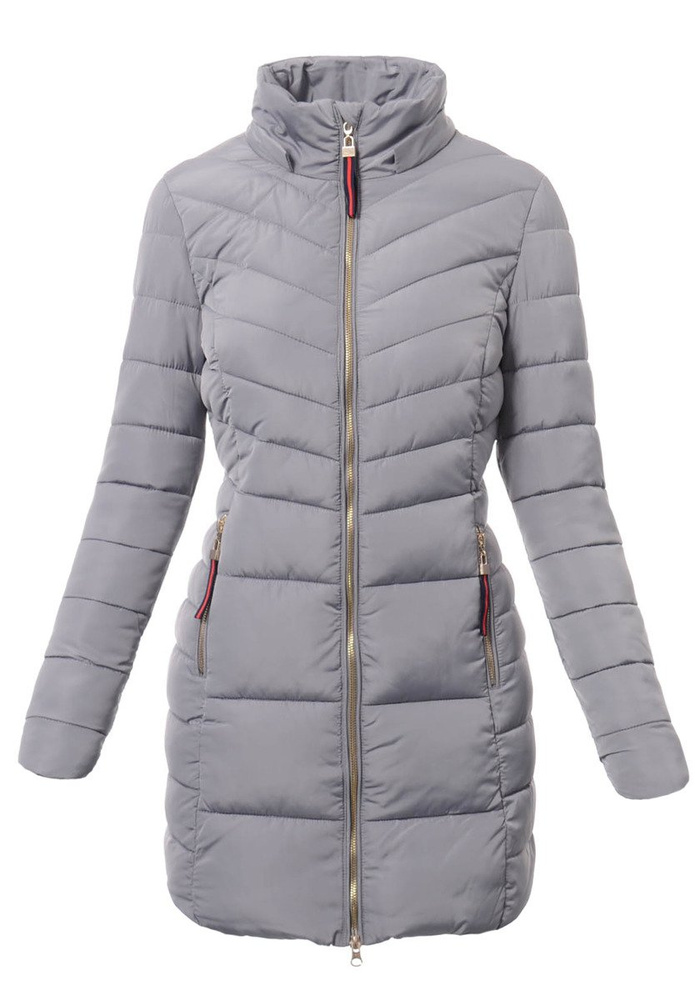 Damska Długa Zimowa Kurtka Ortalionowa Sylwia Szara