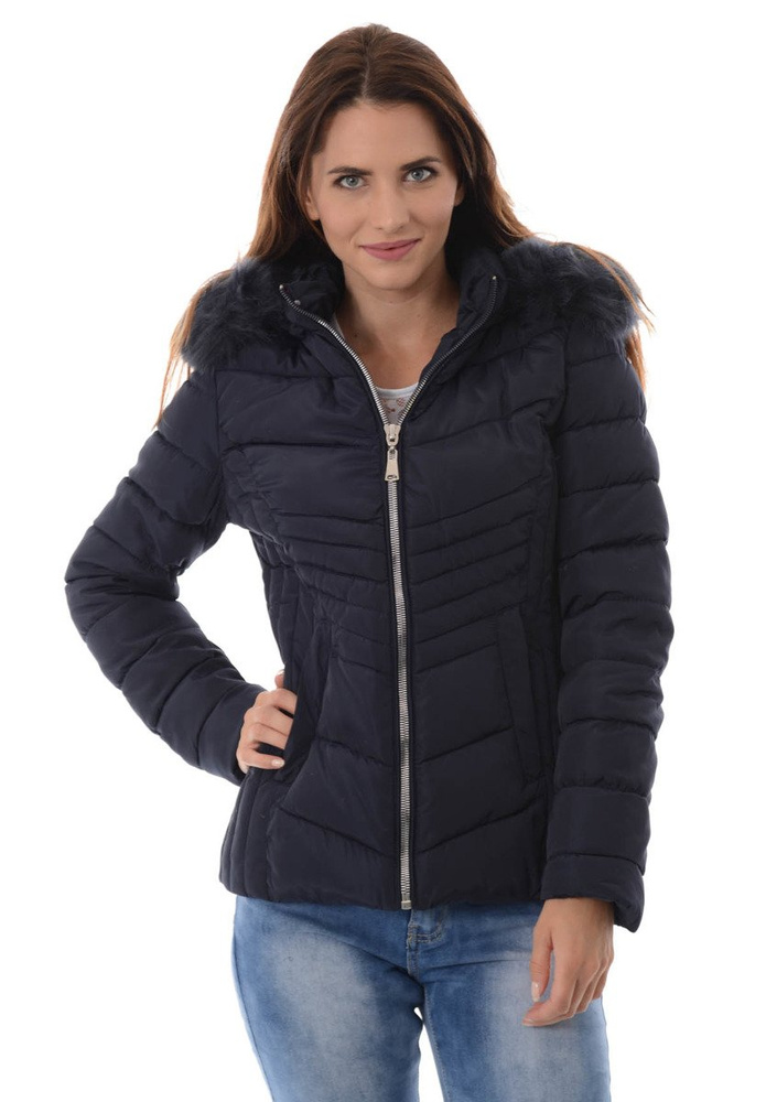 Damska Zimowa Kurtka Ortalionowa Granatowa