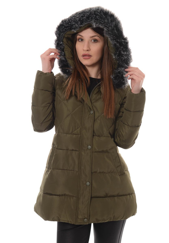 Damska Zimowa Kurtka Ortalionowa Zielona