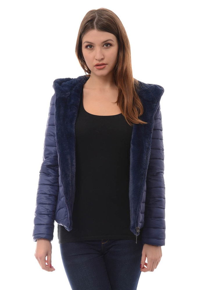 Damska Zimowa Kurtka Ortalionowa Granatowa