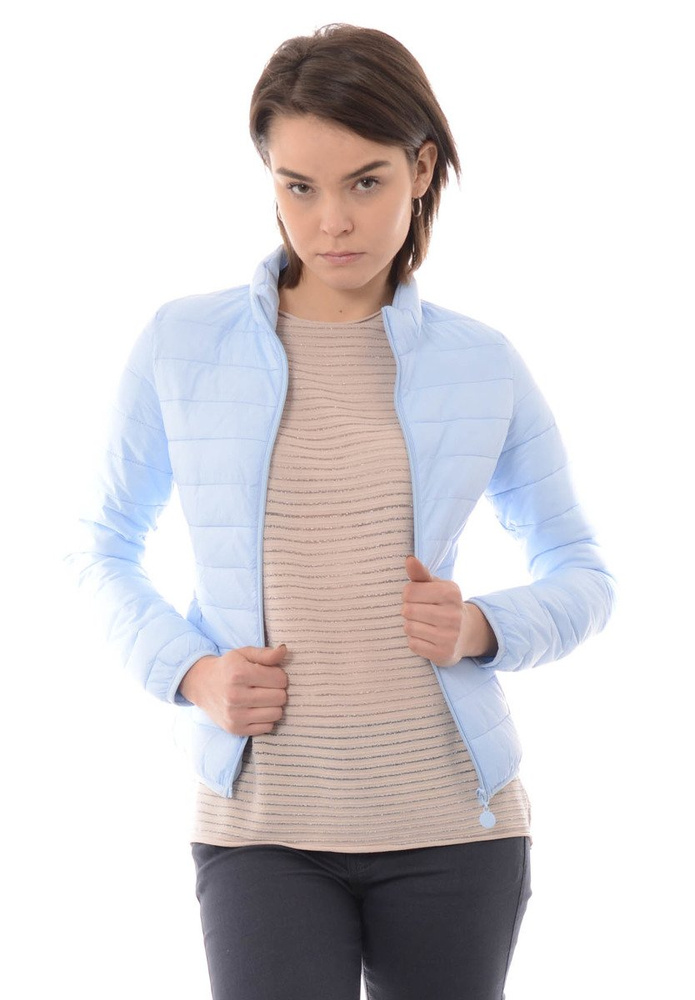 Damska Jesienna Wiosenna Kurtka Ortalionowa Błękitna