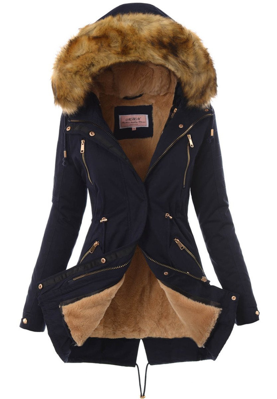 Damska Kurtka Parka Zimowa 2w1 Maryla Granatowa