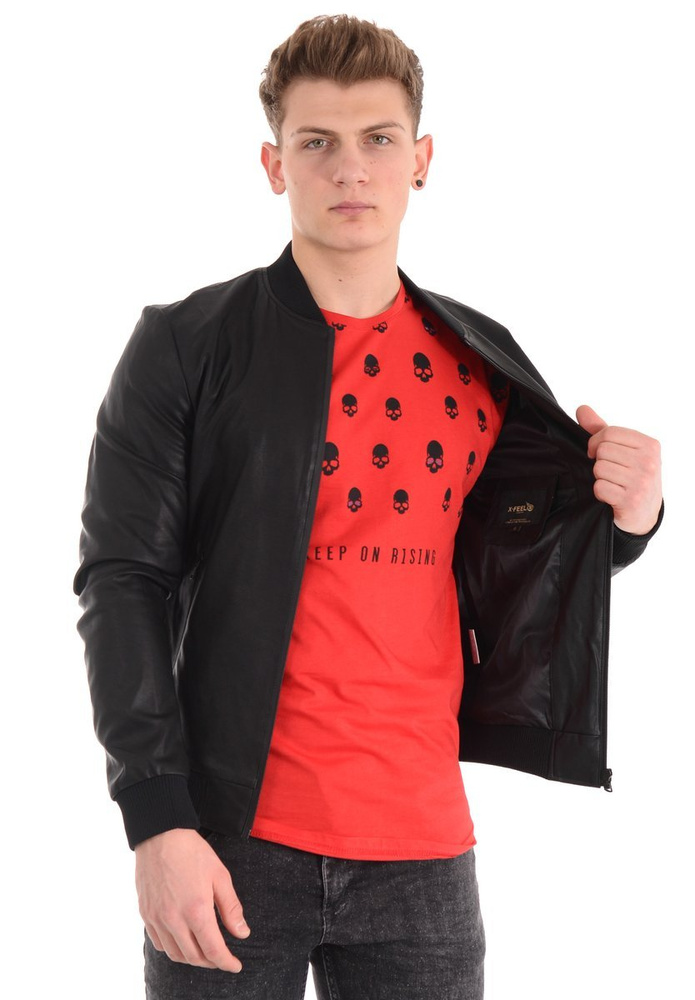 Kurtka Męska Skórzana Czarna