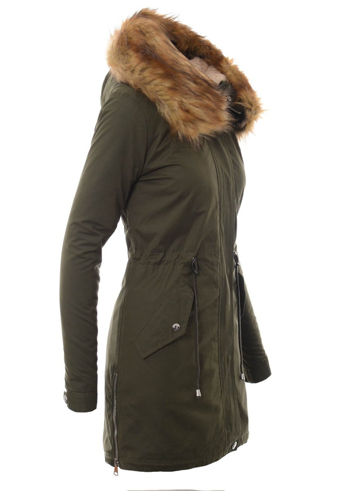 Damska Kurtka Parka Zimowa 2w1 Zielona