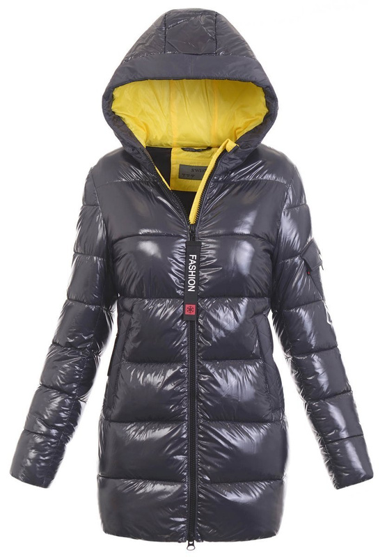 Damska Kurtka Ortalionowa Eliza Grafitowo-Żółta