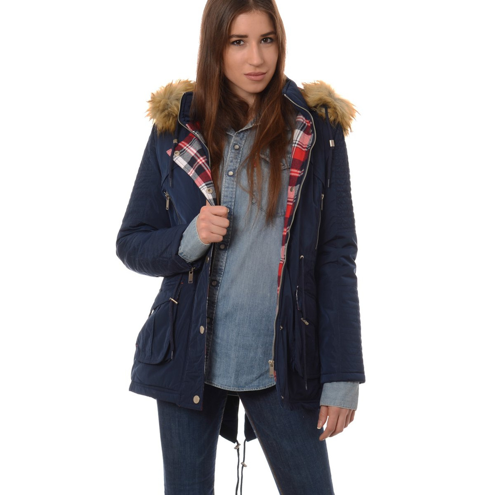 Parka Kurtka Zimowa Granatowa