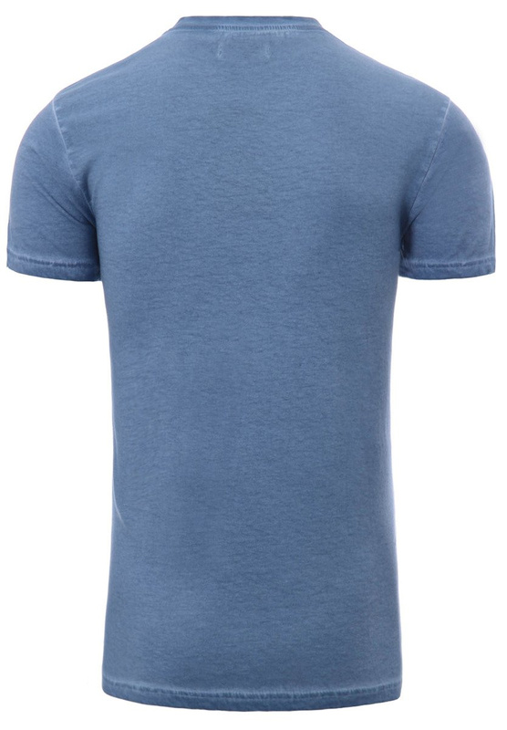 Męska Koszulka T-Shirt Tłoczony Napis NYC Brooklyn Niebieska