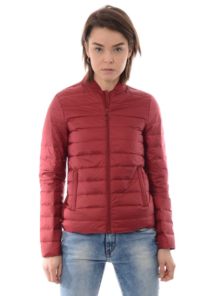 Damska Puchowa Wiosenna Kurtka Kornelia Bordowa