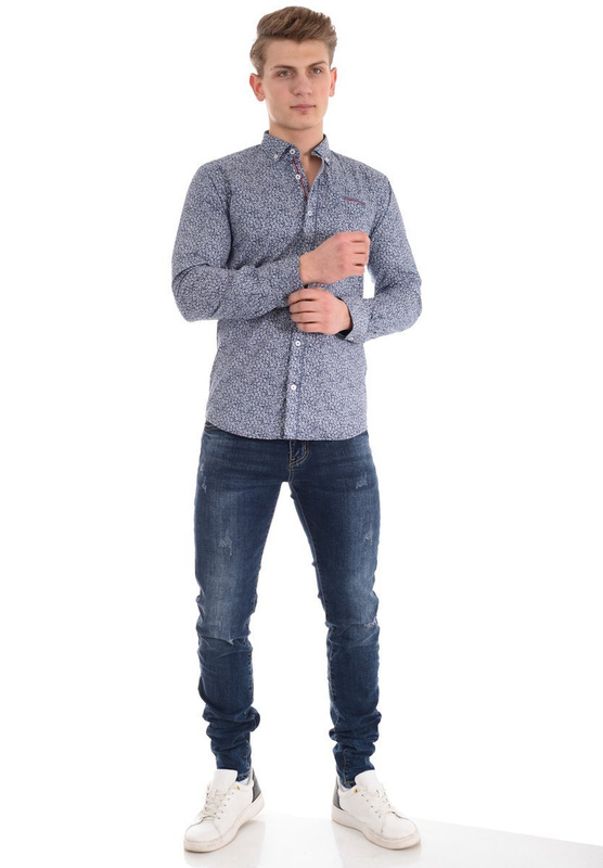 Męskie Spodnie Jeansowe Granatowe