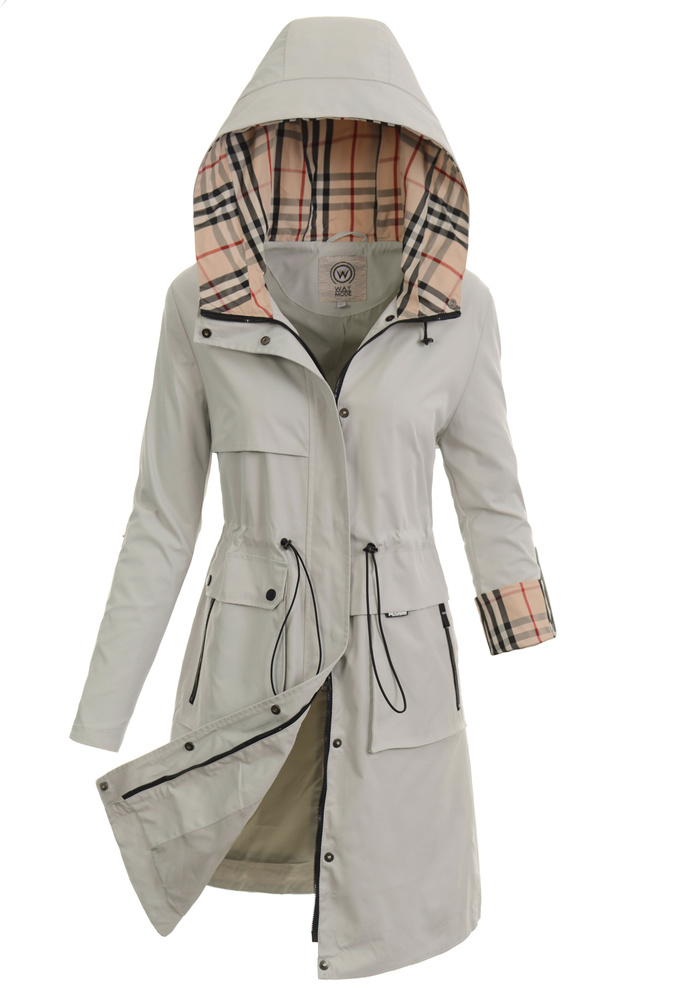 Damska Kurtka Parka Wiosenna Kamila Jasno Beżowa