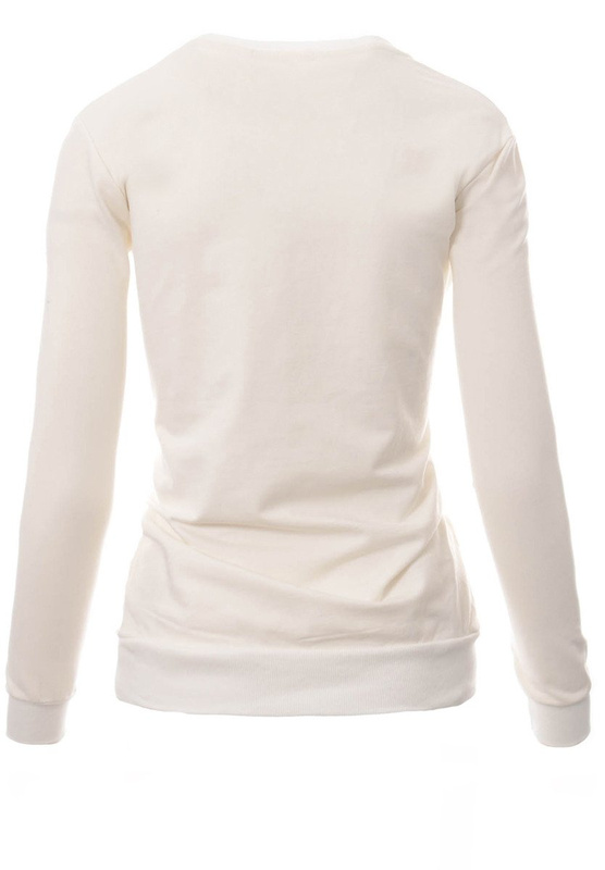 Damska Bluza Bawełniana Nadruk Korona Ecru