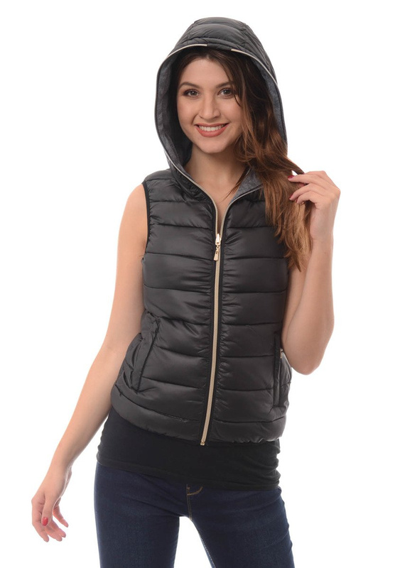 Damska Kamizelka Bezrękawnik Ines Czarny