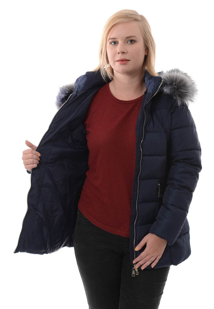 Damska Zimowa Ortalionowa Kurtka Granatowa