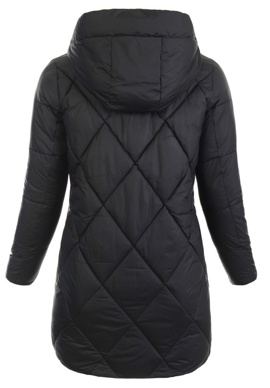 Damska Kurtka Pikowana Długa Leonia Czarna