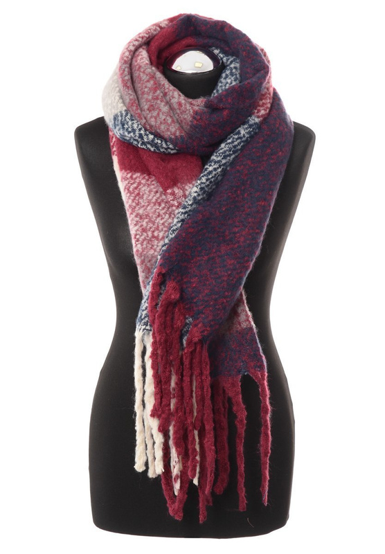 Szal Damski Bordowy