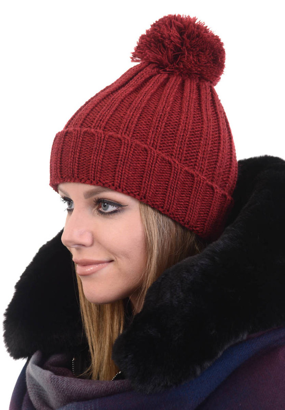 Damska Czapka Bordowa