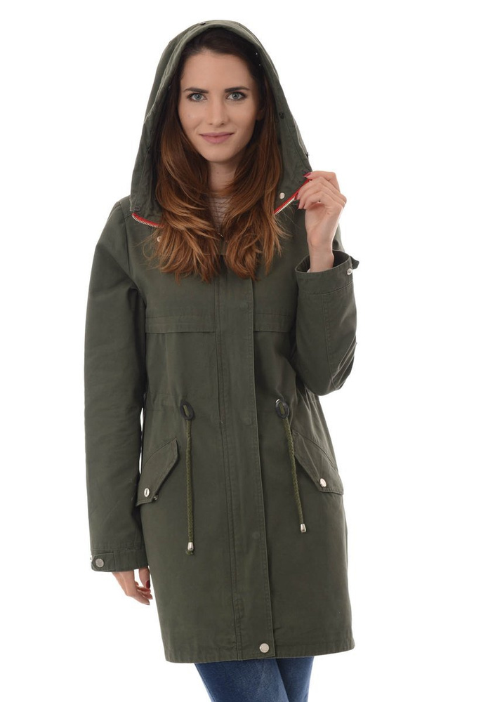 Damska Kurtka Parka Wiosenno Zimowa 2w1 Zielona