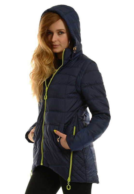 Damska Jesienna Wiosenna Kurtka / Bezrękawnik 2w1 Granatowa