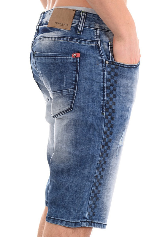 Męskie Spodenki Jeansowe Niebieskie