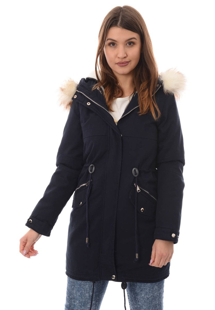 Damska Kurtka Parka Zimowa 2w1 Melka Granat