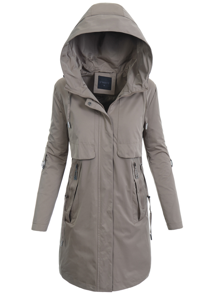 Damska Kurtka Parka Wiosenna Sofia Brązowa