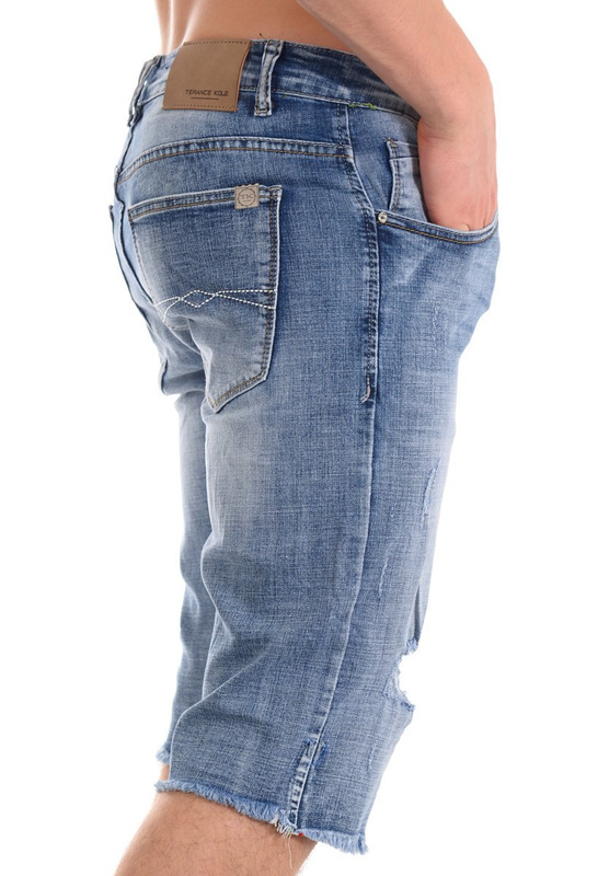 Męskie Spodenki Jeansowe Niebieskie