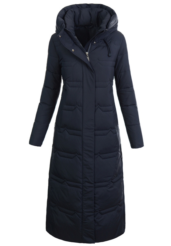 Damska Kurtka Ortalionowa Długa Nina Granatowa