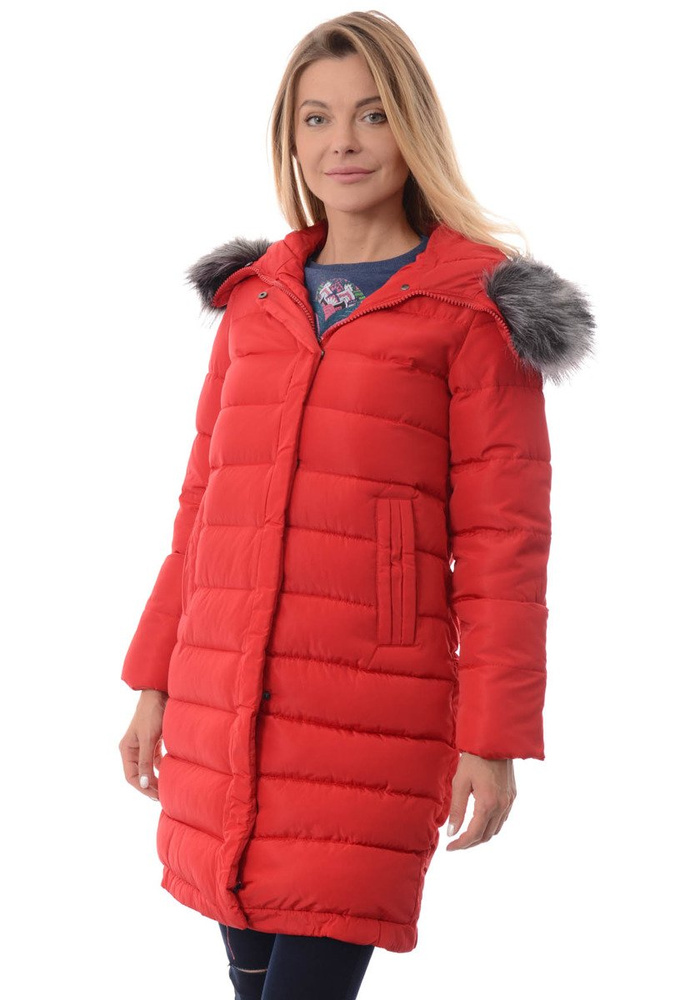 Damska Zimowa Kurtka Ortalionowa Czerwona