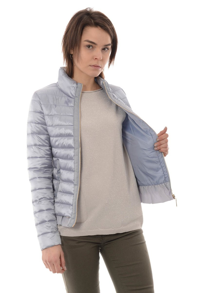 Damska Wiosenna Kurtka Srebrna