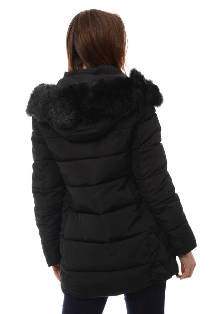 Damska Długa Zimowa Kurtka Ortalionowa Elena Czarna