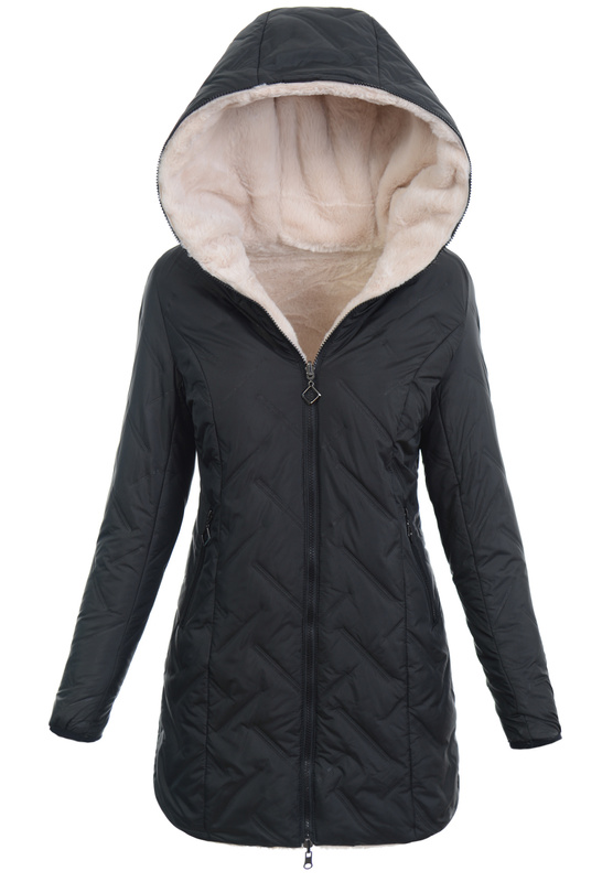 Damska Kurtka Dwustronna Zimowa Damiana Czarna