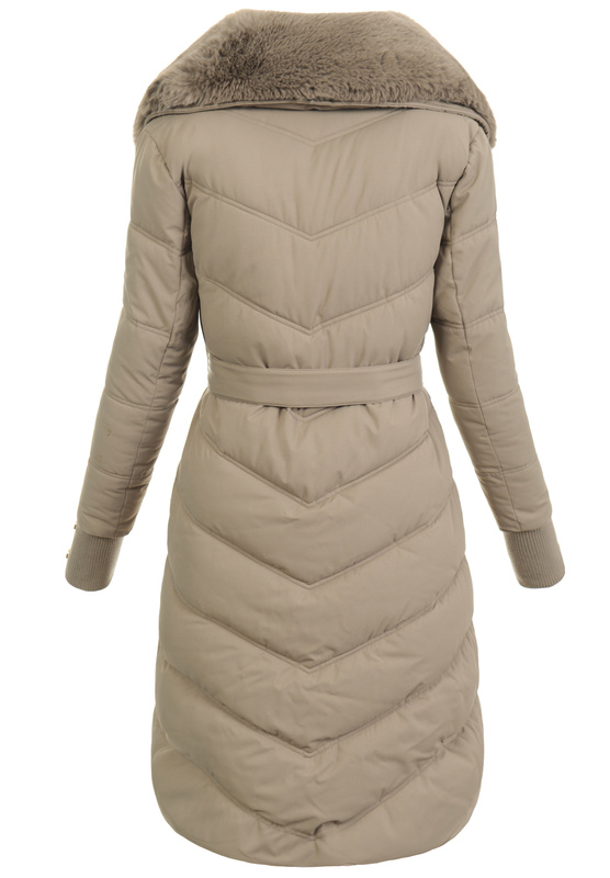 Damska Kurtka Zimowa Bronisława Ciemno Beżowa