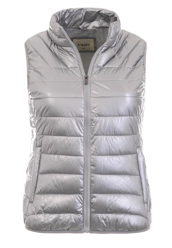 Damska Kamizelka Bezrękawnik Beata Srebrna