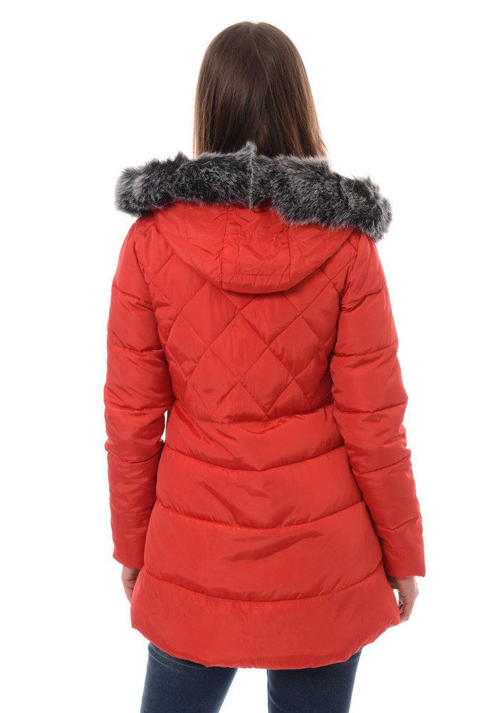 Damska Zimowa Kurtka Ortalionowa Czerwona