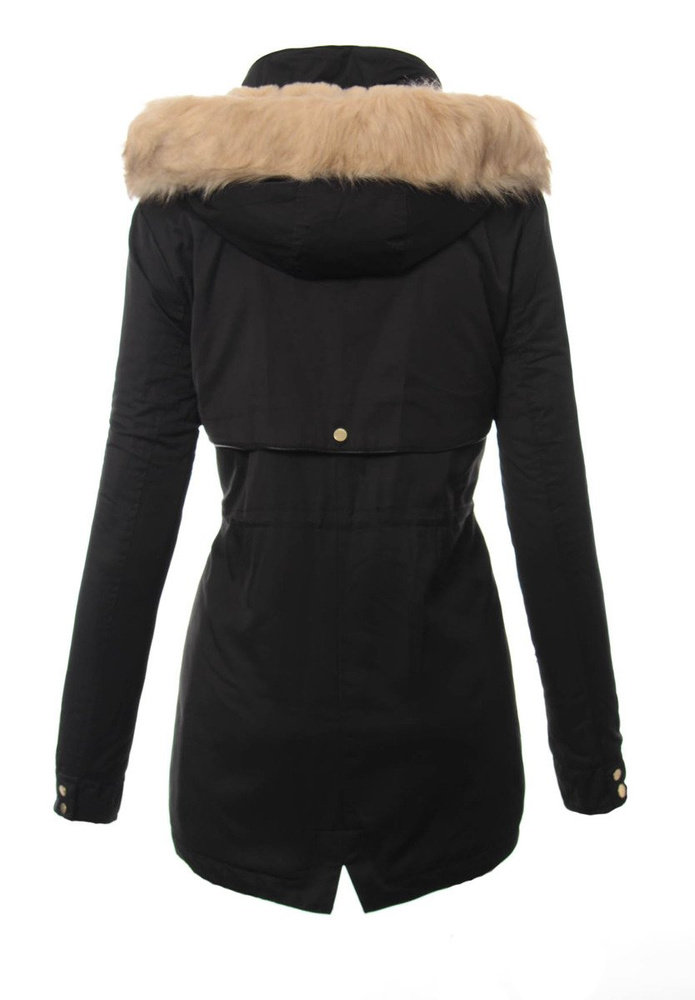 Damska Kurtka Parka Ortalionowa Zimowa Czarna