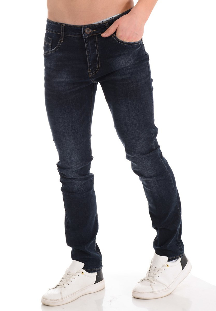 Męskie Spodnie Jeansowe Granatowe