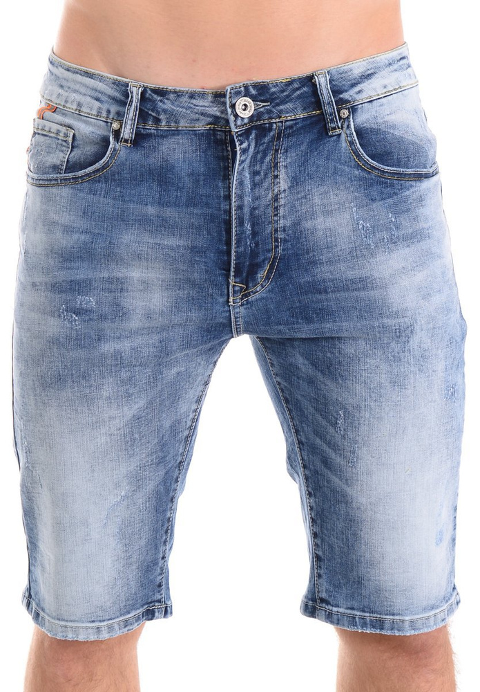 Męskie Spodenki Jeansowe Niebieskie