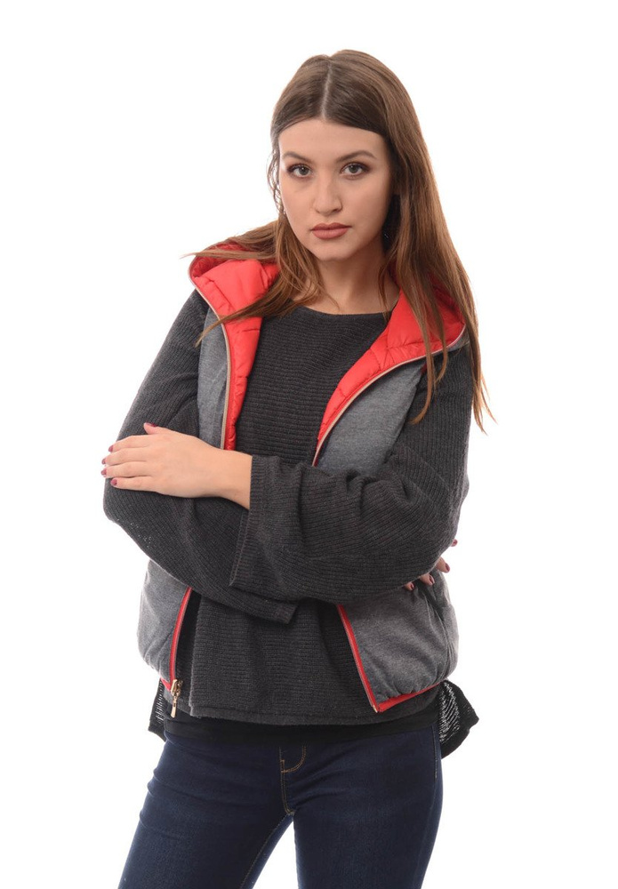 Damska Kamizelka Bezrękawnik Ines Czerwony