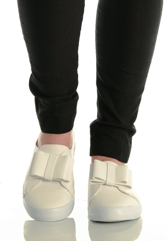 Trampki Slip On Platforma Białe