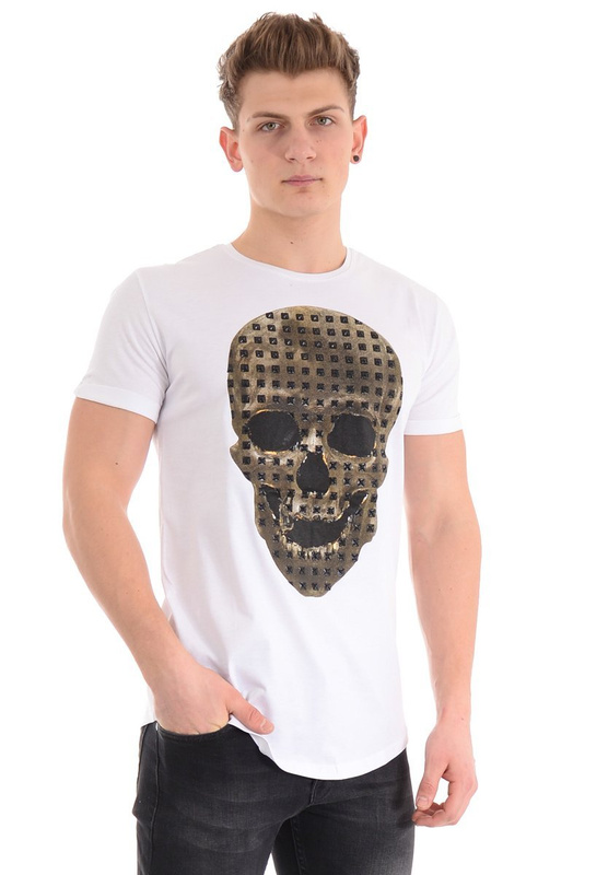 Męska Koszulka T-Shirt Nadruk Biały