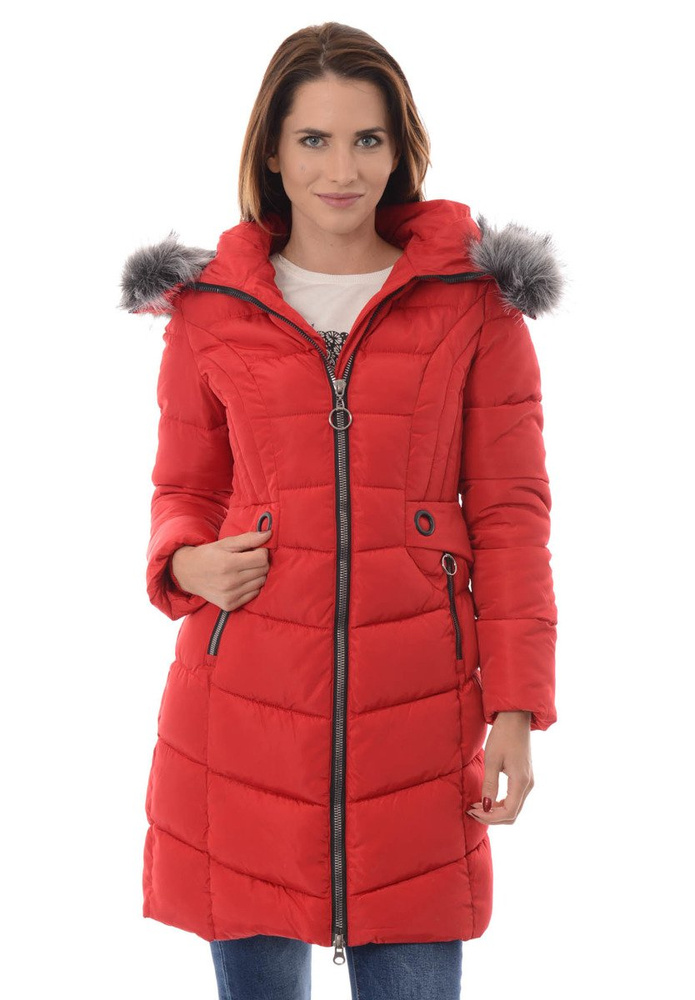 Damska Zimowa Kurtka Ortalionowa Elif Czerwona
