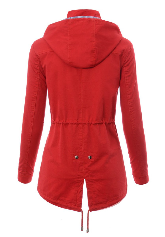 Damska Kurtka Parka Wiosenna Kasandra Czerwona
