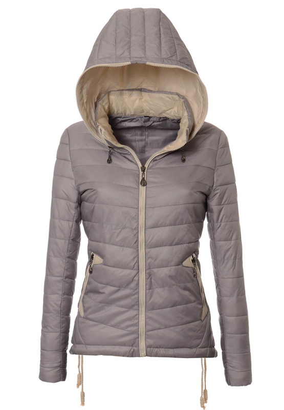 Damska Jesienna Kurtka Ortalionowa Eva Szara