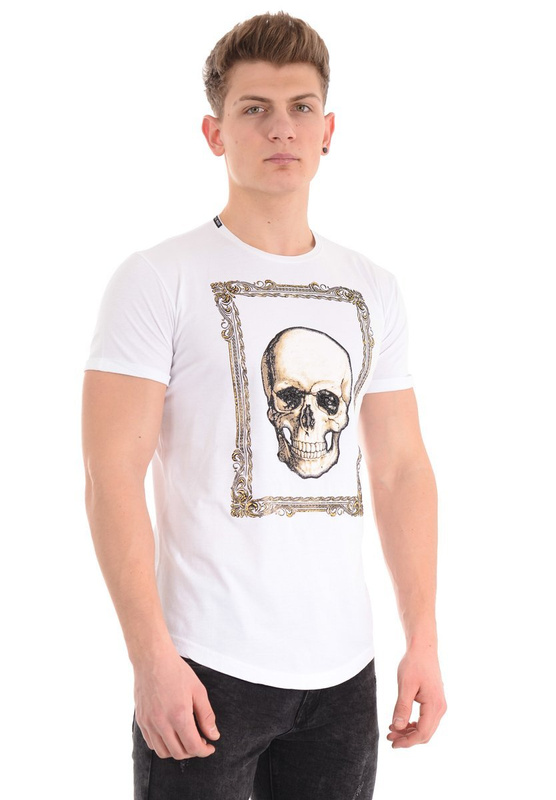 Męska Koszulka T-Shirt Nadruk Biały