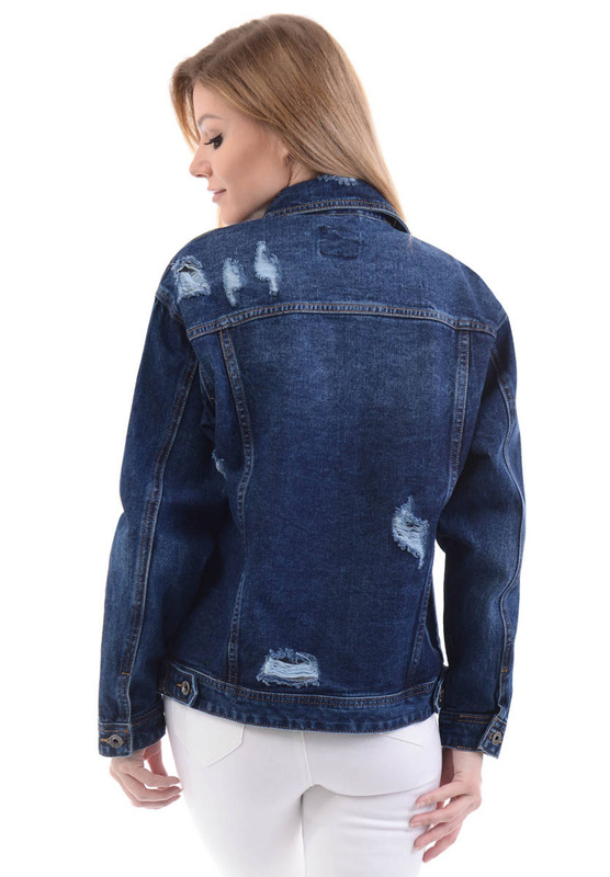 Damska Jeansowa Kurtka Salwina Granatowa