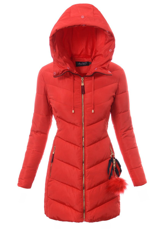 Damska Zimowa Kurtka Ortalionowa Czerwona