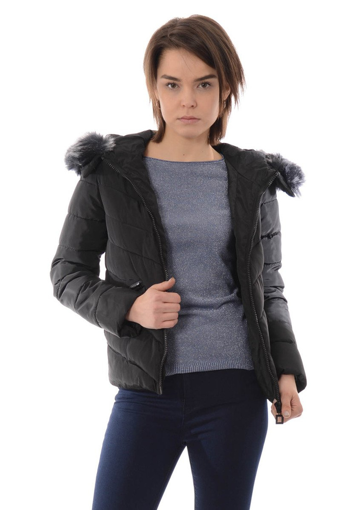 Damska Zimowa Kurtka Ortalionowa Czarna