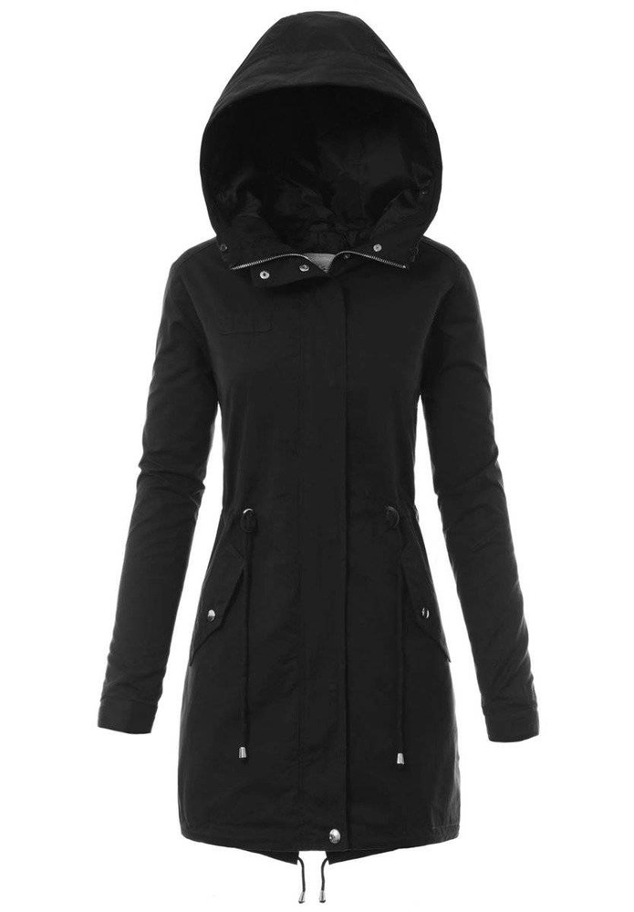 Damska Kurtka Parka Zimowa 2w1 Czarna