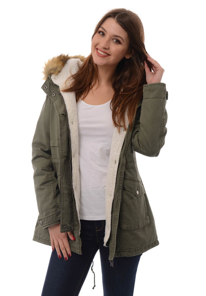 Damska Parka Kurtka Wiosenno Zimowa 2w1 Benita Zielona