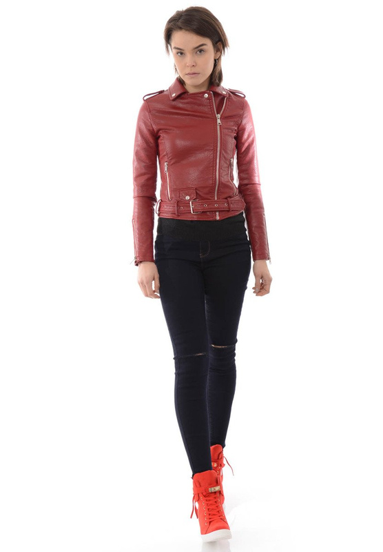 Damska Kurtka Ramoneska Gabi Bordowa